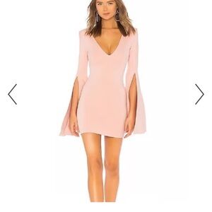 Michael Costello Pink Sheath Dress with Bell Sleeves